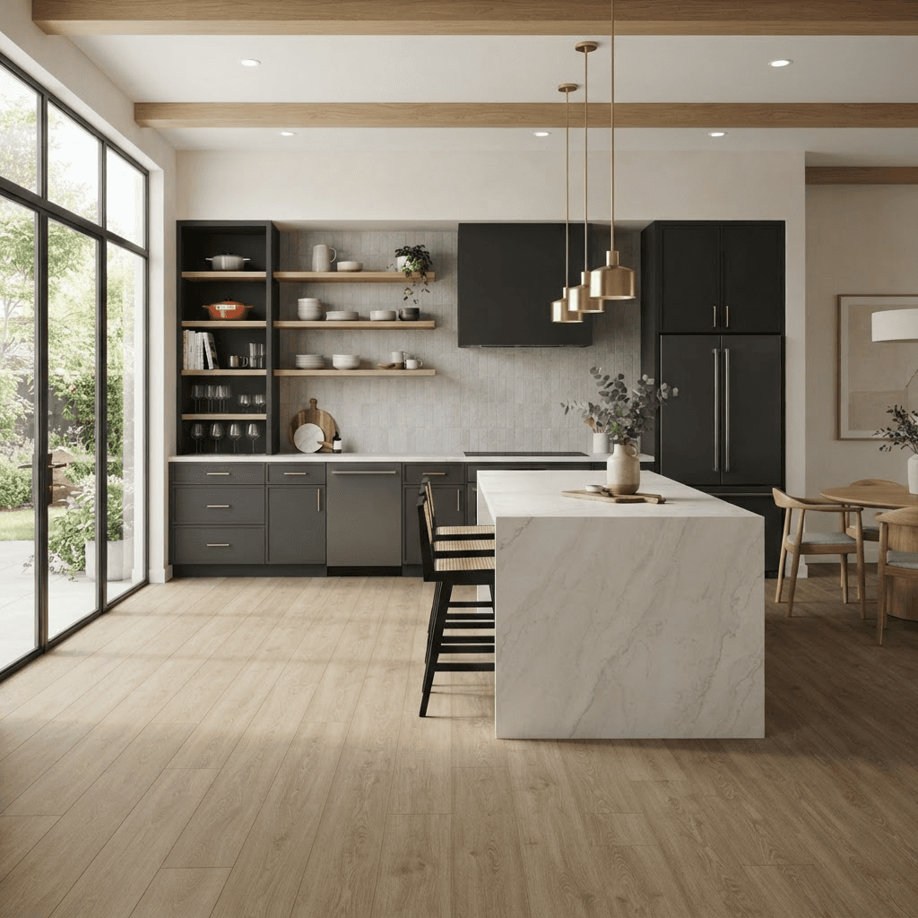 Luxury Vinyl Plank floor installed in a finished home